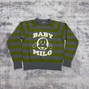 Authentic Bape 2000's Baby Milo Striped Knit Wool Sweater S